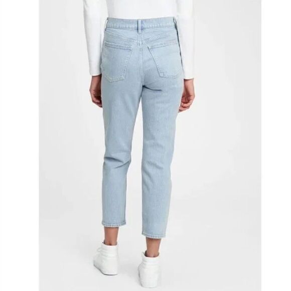 GAP Denim Mom Jeans High Waist Light Indigo Wash Size 10 - Picture 2 of 9